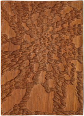 Csiky Tibor: Táguló struktúra, 1965, okumé, 24,9×18,2×2,1 cm